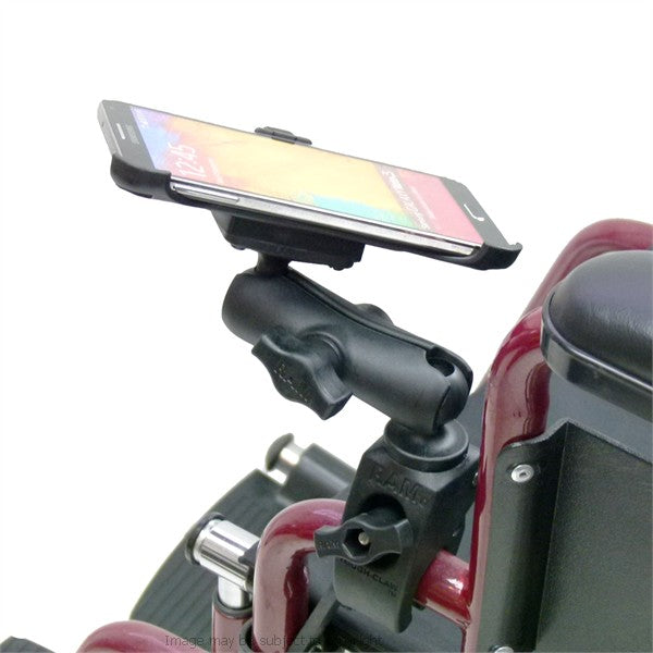 Wheelchair Rail and Tube Mount with Dedicated Galaxy Note 3 Cradle (sku 21268)