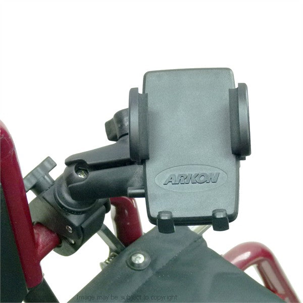 Wheelchair Rail - Tube Mount with Universal Phone Holder (sku 21277)