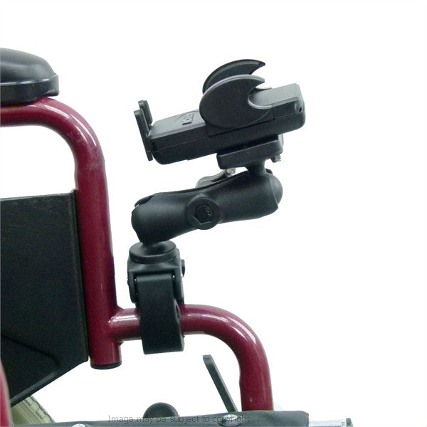 Wheelchair Rail - Tube Mount with Universal Phone Holder (sku 21277)