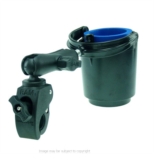 Wheelchair Rail and Tube Mount with Self Leveling Drink Holder (sku 21308)