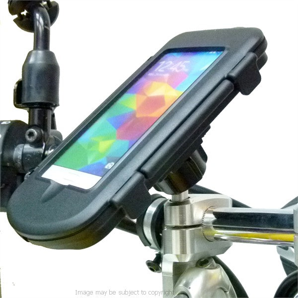 Motorcycle M8 Handlebar Top Clamp Mount &amp; Waterproof Case for Samsung Galaxy S5 (sku 21318)