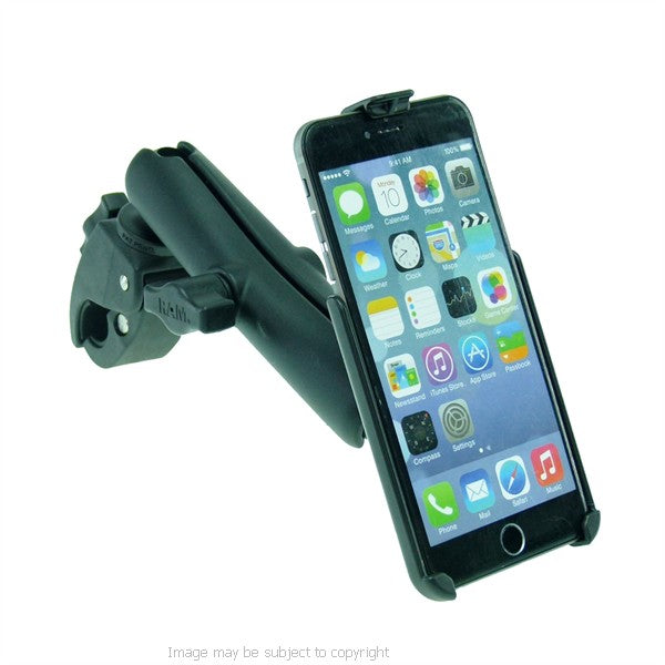 RAM Model Specific Cradle for iPhone 6 Plus with Long Arm &amp; Tough Claw Wheelchair Mount (sku 21501)