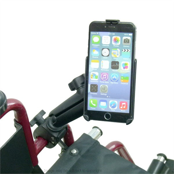 RAM Model Specific Cradle for iPhone 6 Plus with Long Arm &amp; Tough Claw Wheelchair Mount (sku 21501)