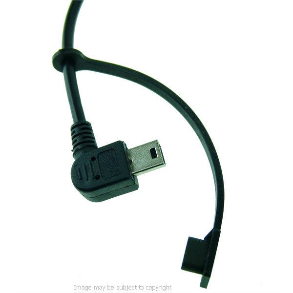 18cm - 7" Right Angled Mini USB Power Connector fits BuyBits &amp; Ultimate Addons Motorcycle Hardwire &amp; DIN Chargers (sku 21517)