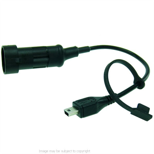 Short 7" Straight Mini USB Power Connector fits BuyBits Motorcycle Hardwire &amp; DIN Chargers (sku 21518)