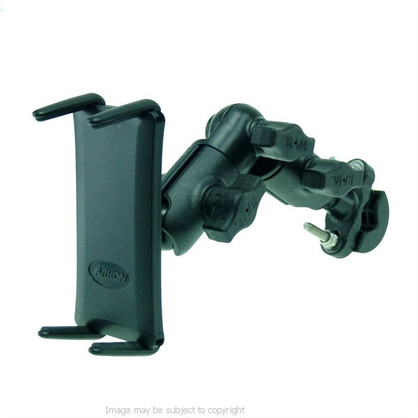 Wheelchair U-Bolt Mount with Double Socket Swivel Arm and Slim-Grip Ultra Phone - Tablet Holder (sku 21531)
