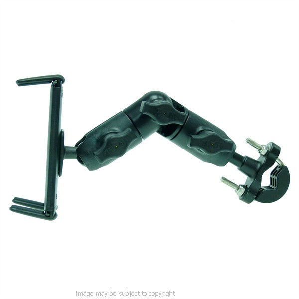 Wheelchair U-Bolt Mount with Double Socket Swivel Arm and Slim-Grip Ultra Phone - Tablet Holder (sku 21531)