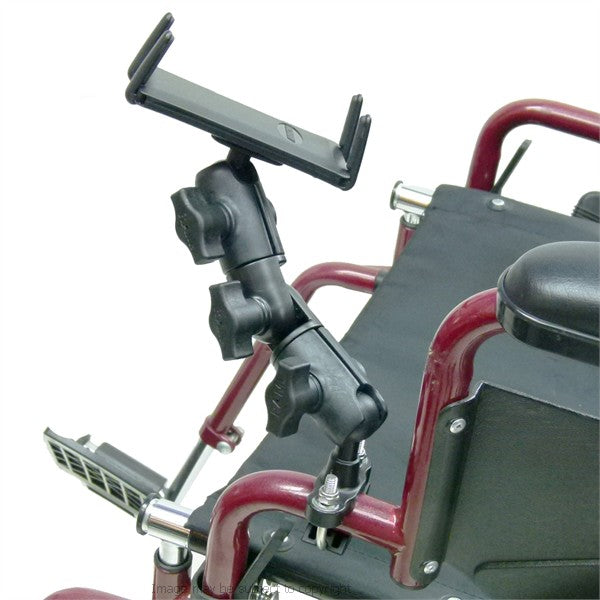 Wheelchair U-Bolt Mount with Double Socket Swivel Arm and Slim-Grip Ultra Phone - Tablet Holder (sku 21531)