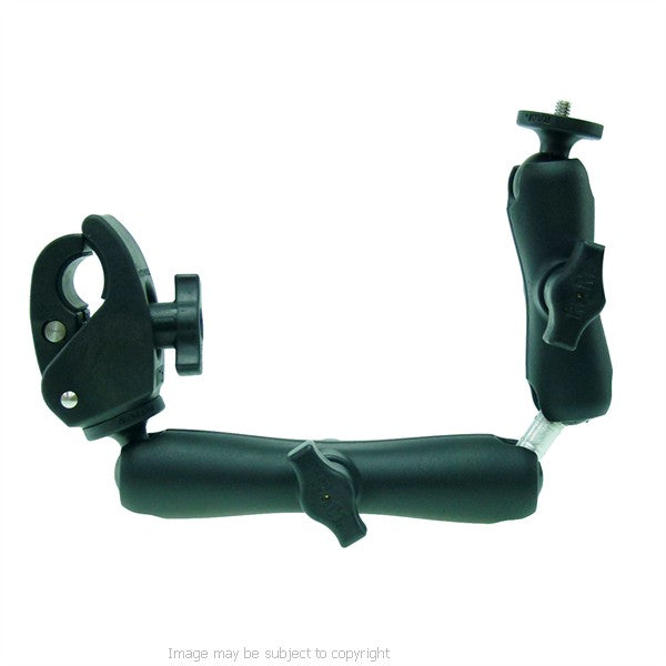 Wheelchair Rail and Tube Mount with Extension and Camera - Camcorder Round Threaded Stud Base (sku 21546)