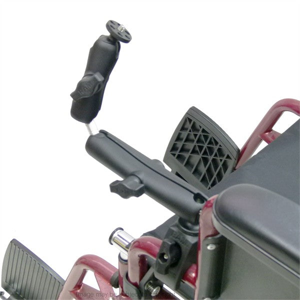 Wheelchair Rail and Tube Mount with Extension and Camera - Camcorder Round Threaded Stud Base (sku 21546)