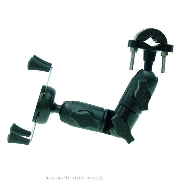Wheelchair U-Bolt Mount with Double Socket Swivel Arm and X-Grip Universal Phone Holder for iPhone 6 PLUS (sku 42841)
