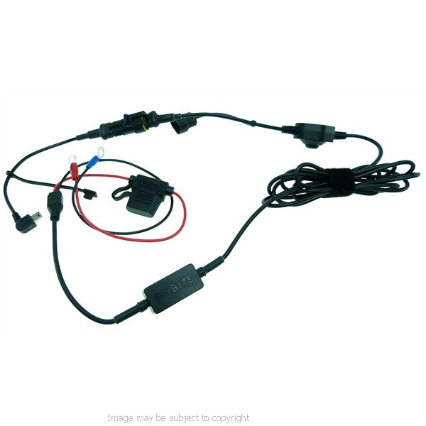 BuyBits High Power Angled Mini USB Motorcycle Hard Wire Charger for TomTom GPS Satnav (sku 21552)