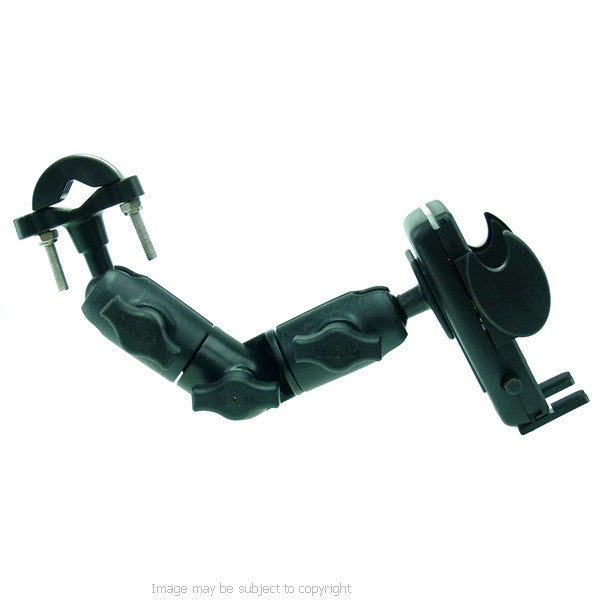 Wheelchair U-Bolt Mount with Double Socket Swivel Arm &amp; Universal Phone Holder (sku 21559)