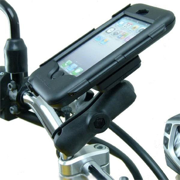 High Power Hardwire Extended M8 Tough Case Motorcycle Mount Bundle for iPhone 5 (sku 21579)