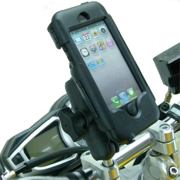 High Power Hardwire Extended M8 Tough Case Motorcycle Mount Bundle for iPhone 5 (sku 21579)