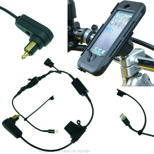 High Power Hella - DIN Waterproof Motorcycle M8 Handlebar Tough Case Mount for iPhone 5 (sku 21580)