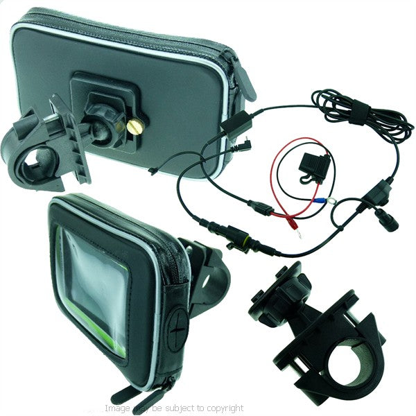 High Power Hardwire Motorcycle Handlebar Mount Bundle for iPhone 5 (sku 21581)