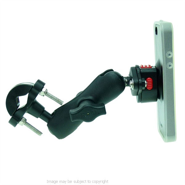 Wheelchair U-Bolt and Double Socket Arm Mount with Lightweight iPhone 5 Case and RainGuard (sku 21592)