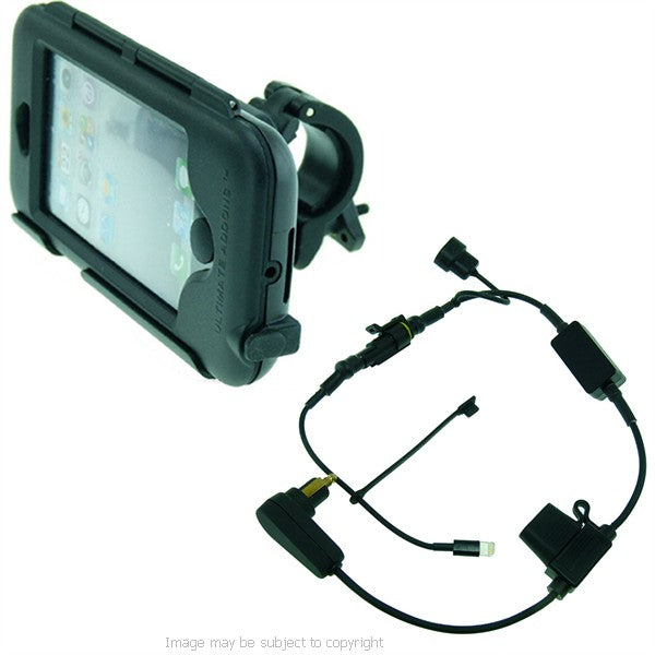 High Power Hella - Din - BMW style Easy Fit iPhone 5 Waterproof Motorcycle Mount (sku 21602)