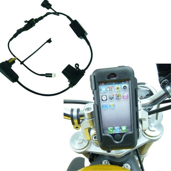 High Power Hella - DIN - BMW style Waterproof Motorcycle PRO Mount for iPhone SE 1st edition (sku 34728)