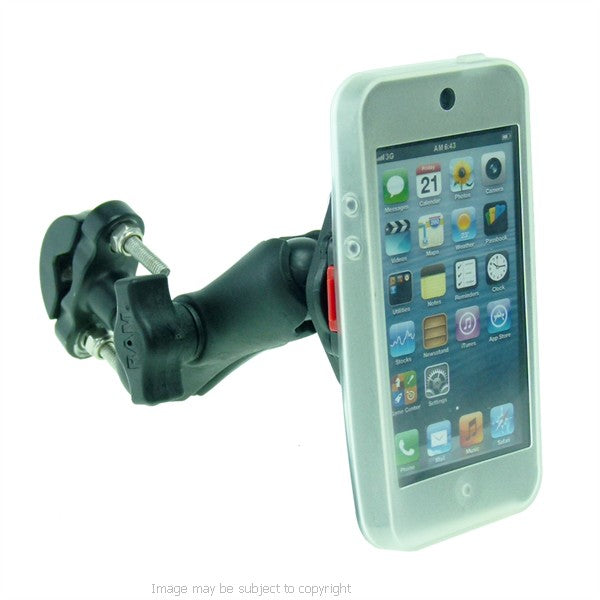 Wheelchair U-Bolt - Double Socket Arm Mount with Lightweight iPhone 5C Case &amp; RainGuard. (sku 21609)
