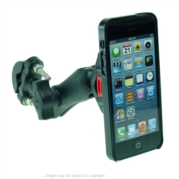 Wheelchair U-Bolt - Double Socket Arm Mount with Lightweight iPhone 5C Case &amp; RainGuard. (sku 21609)
