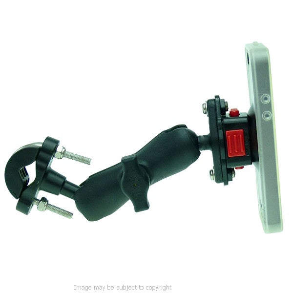 Wheelchair U-Bolt - Double Socket Arm Mount with Lightweight iPhone 5S Case &amp; RainGuard. (sku 21596)