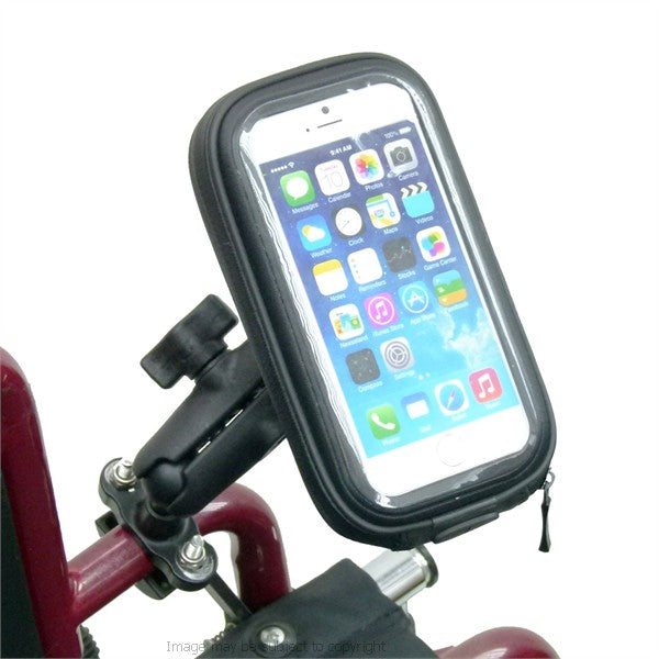 Wheelchair U-Bolt - Double Socket Arm Mount with Weather Resistant Case for iPhone 6  4.7 (sku 21611)