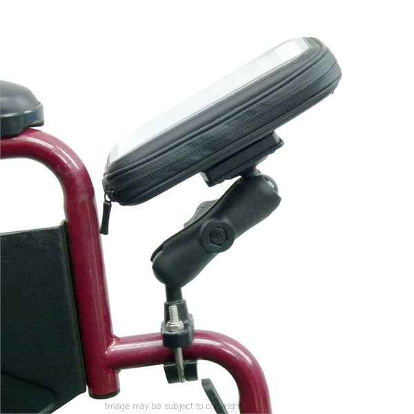 Wheelchair U-Bolt - Double Socket Arm Mount with Weather Resistant Case for iPhone 6  4.7 (sku 21611)