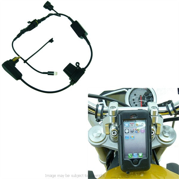 High Power Hella - DIN Powered 20.5mm-24.5mm iPhone 5S Motorcycle Fork Stem Tough Case Yoke Mount (sku 21640)