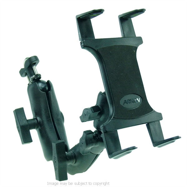Wheelchair Rail - Tube Mount with Extension &amp; Tablet Holder for Apple iPad. (sku 21663)