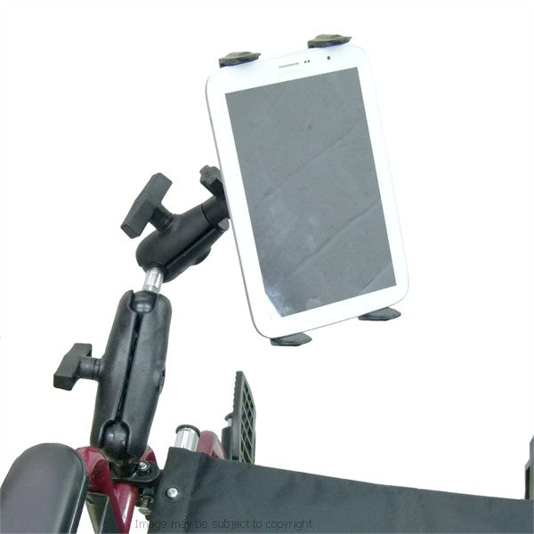 Wheelchair Rail and Tube Mount with Extension and Tablet Holder for Samsung Galaxy Note 8.0 (sku 21667)