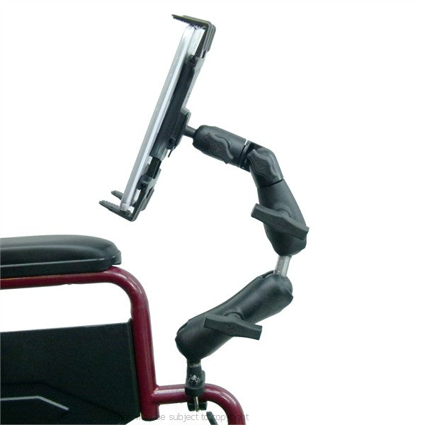 Wheelchair Rail and Tube Mount with Extension and Tablet Holder for Samsung Galaxy Note 8.0 (sku 21667)