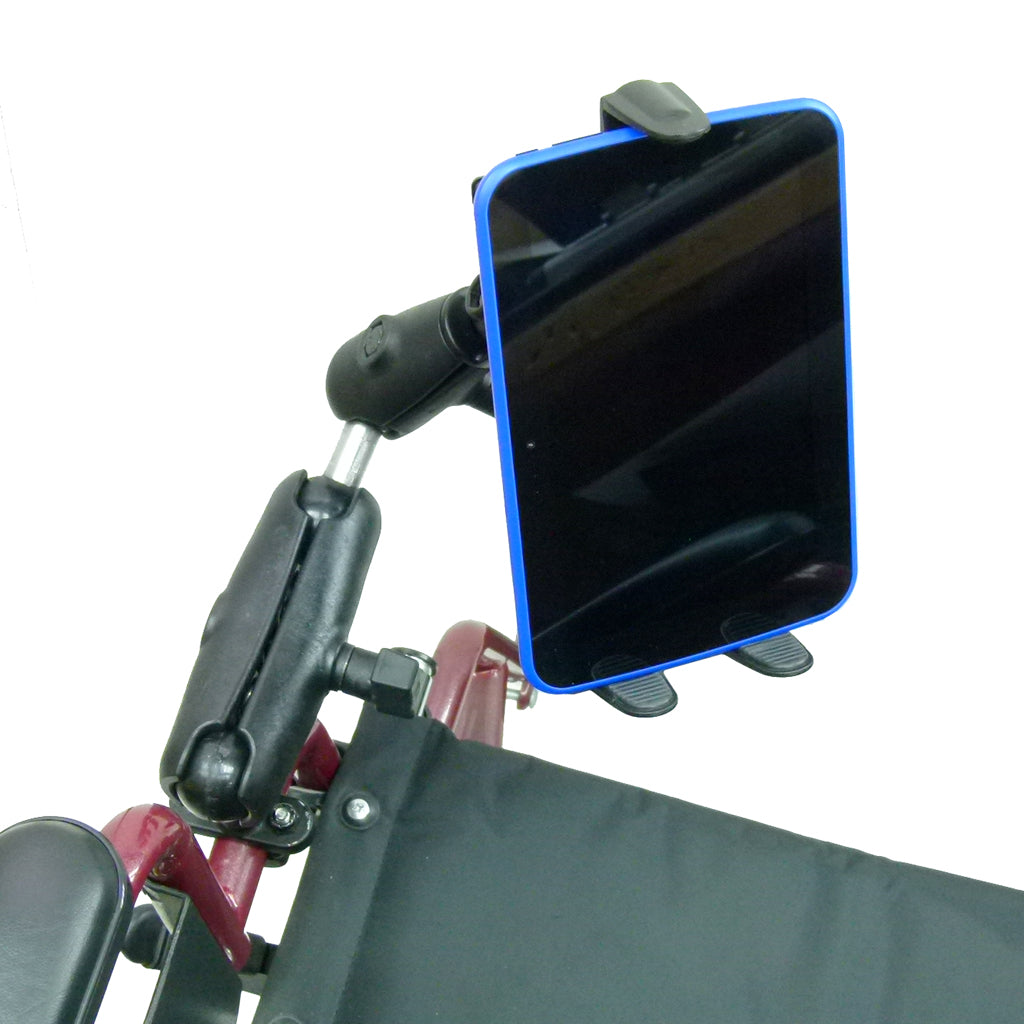 Wheelchair Rail - Tube Mount with Extension &amp; Tablet Holder for Tesco Hudl 2. (sku 21672)