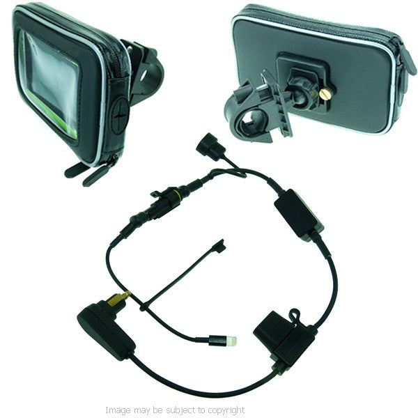 High Power Hella - DIN - BMW style iPhone 5C Motorcycle Handlebar Mount (sku 21678)