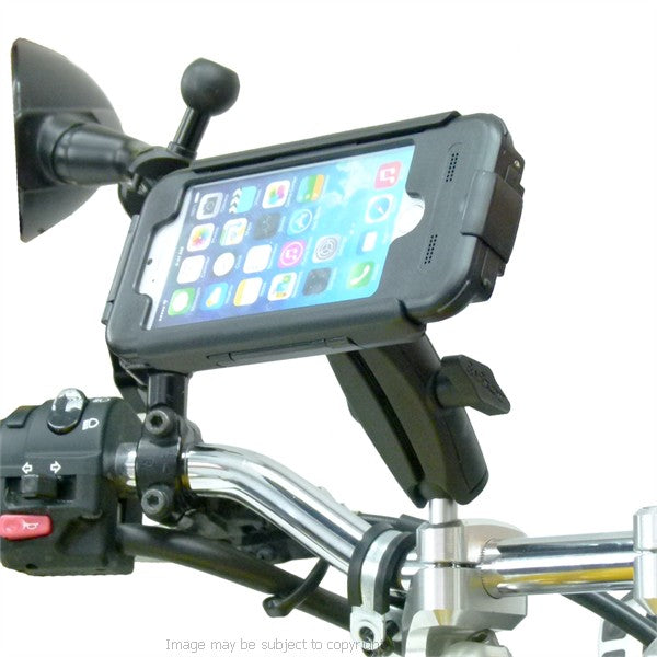 High Power Hardwire TiGRA BikeCONSOLE Waterproof Case with Extended M8 Motorcycle Mount for iPhone 6 (sku 21702)