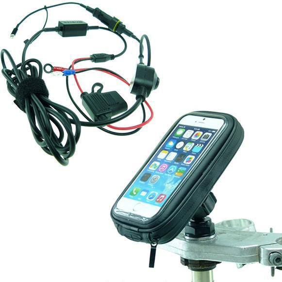 High Power Hardwire Water Resistant Yoke 40 Motorcycle Yoke Nut Cap Mount for iPhone 12 Mini (sku 55745)