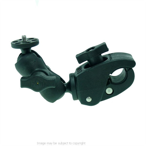 Wheelchair Rail and Tube Compact Mount with Camera-Camcorder Round Threaded Stud Base (sku 21748)