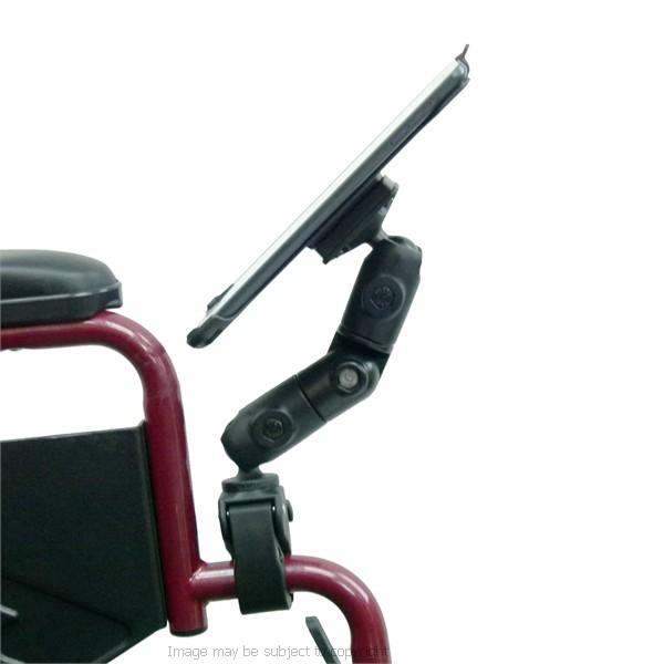 Wheelchair Rail and Tube Mount with Double Socket Swivel Arm for iPad Mini 2019 (sku 50608) - BuyBits Ltd UK