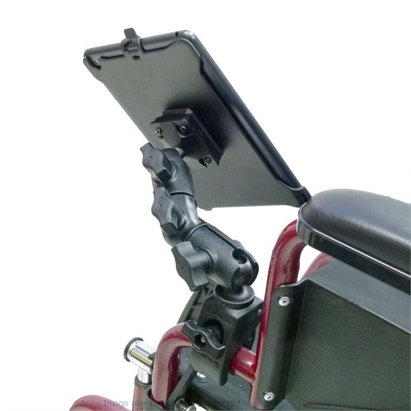 Wheelchair Rail and Tube Mount with Double Socket Swivel Arm for iPad Mini 4 (sku 33204)