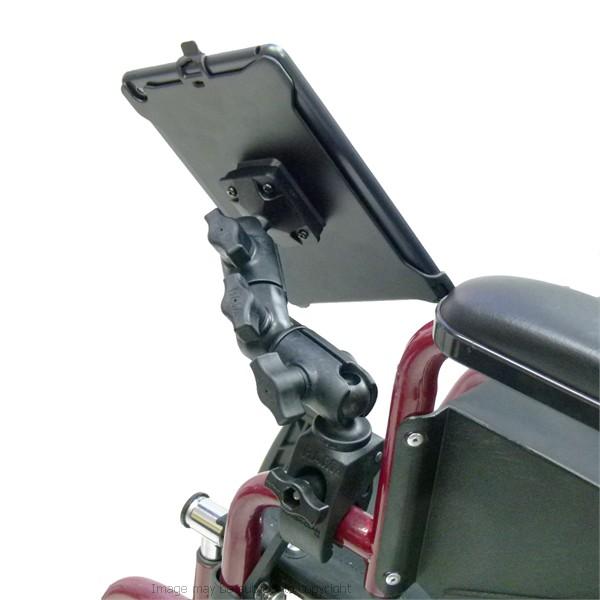 Wheelchair Rail and Tube Mount with Double Socket Swivel Arm for iPad Mini 2019 (sku 50608) - BuyBits Ltd UK