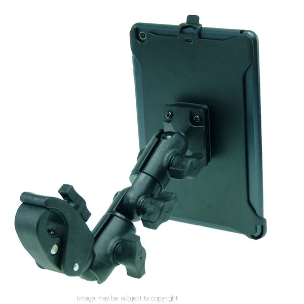 Wheelchair Rail - Tube Mount with Double Socket Swivel Arm for iPad mini 2. (sku 21750)