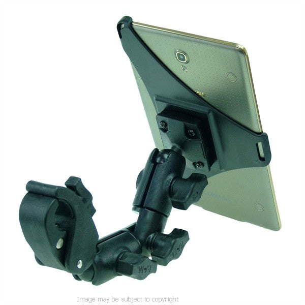 Wheelchair Rail and Tube Mount with Double Socket Swivel Arm for Galaxy Tab S 8.4 (sku 21752)