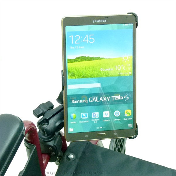 Wheelchair Rail and Tube Mount with Double Socket Swivel Arm for Galaxy Tab S 8.4 (sku 21752)