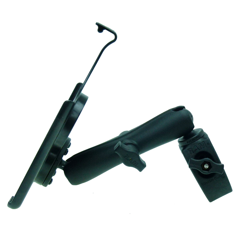 RAM Model Specific Cradle for iPad mini 2 with Long Double Socket Arm &amp; 1" Rubber Ball Small Tough Claw Wheelchair Mount (sku 21753)