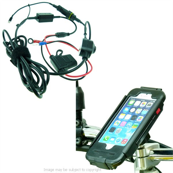 High Power Hardwire TiGRA BikeCONSOLE Waterproof Case with M8 Motorcycle Mount for iPhone 6S (sku 32272)