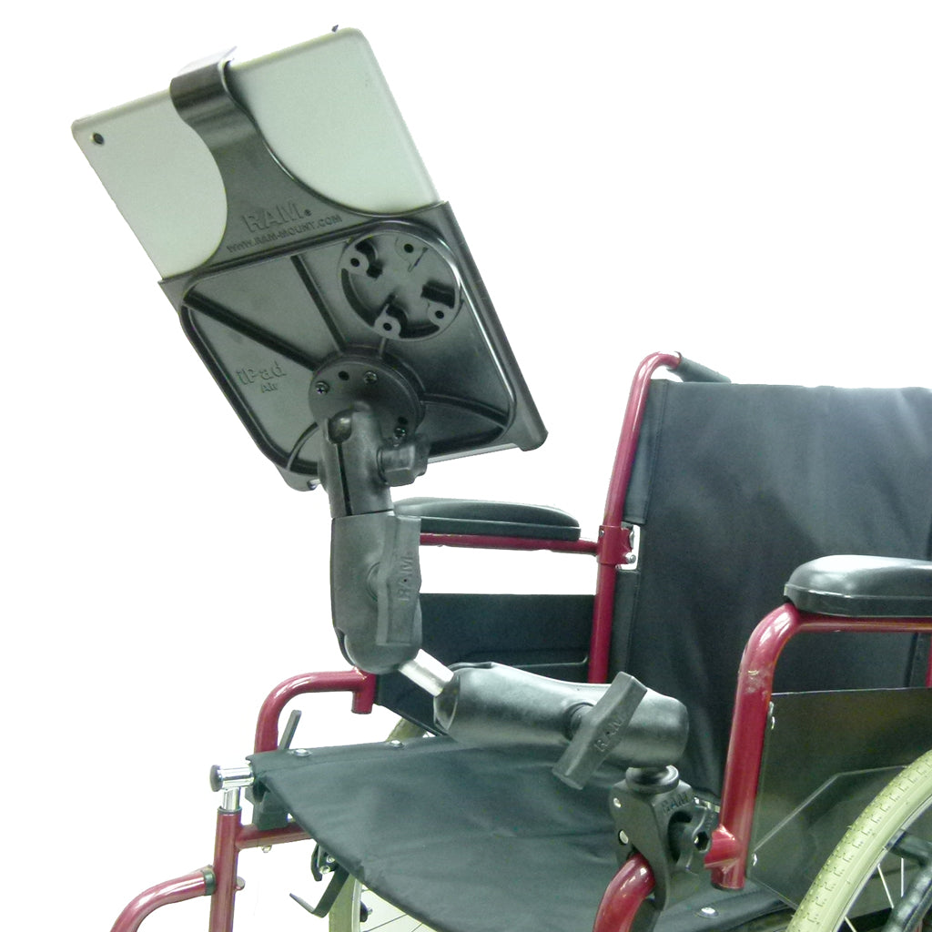 Wheelchair Rail &amp; Tube Mount with Extension &amp; Model Specific iPad Air 2 Cradle (sku 21783)