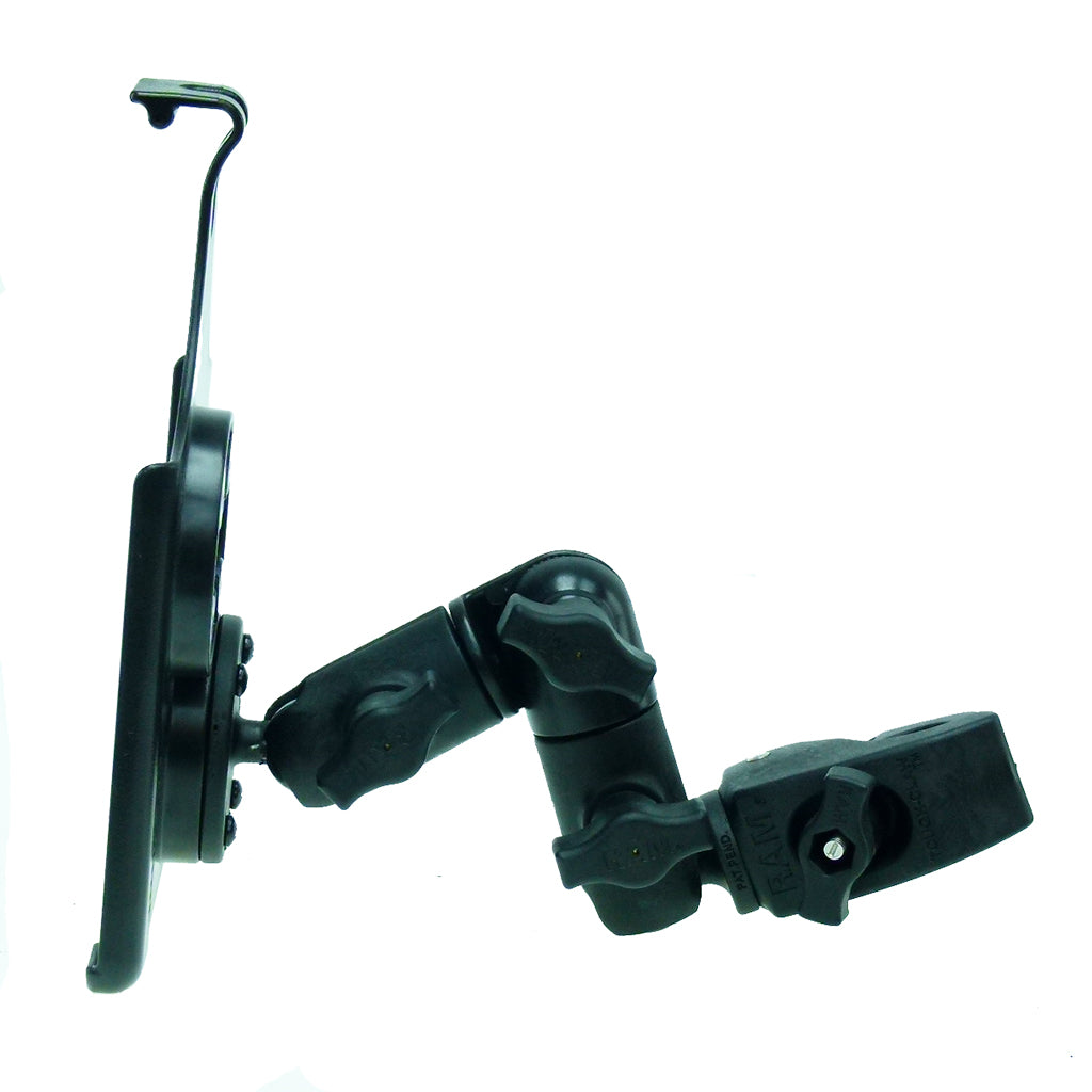 Wheelchair Rail &amp; Tube Mount with Double Swivel Arm &amp; Model Specific iPad Mini 4 Cradle (sku 33203)