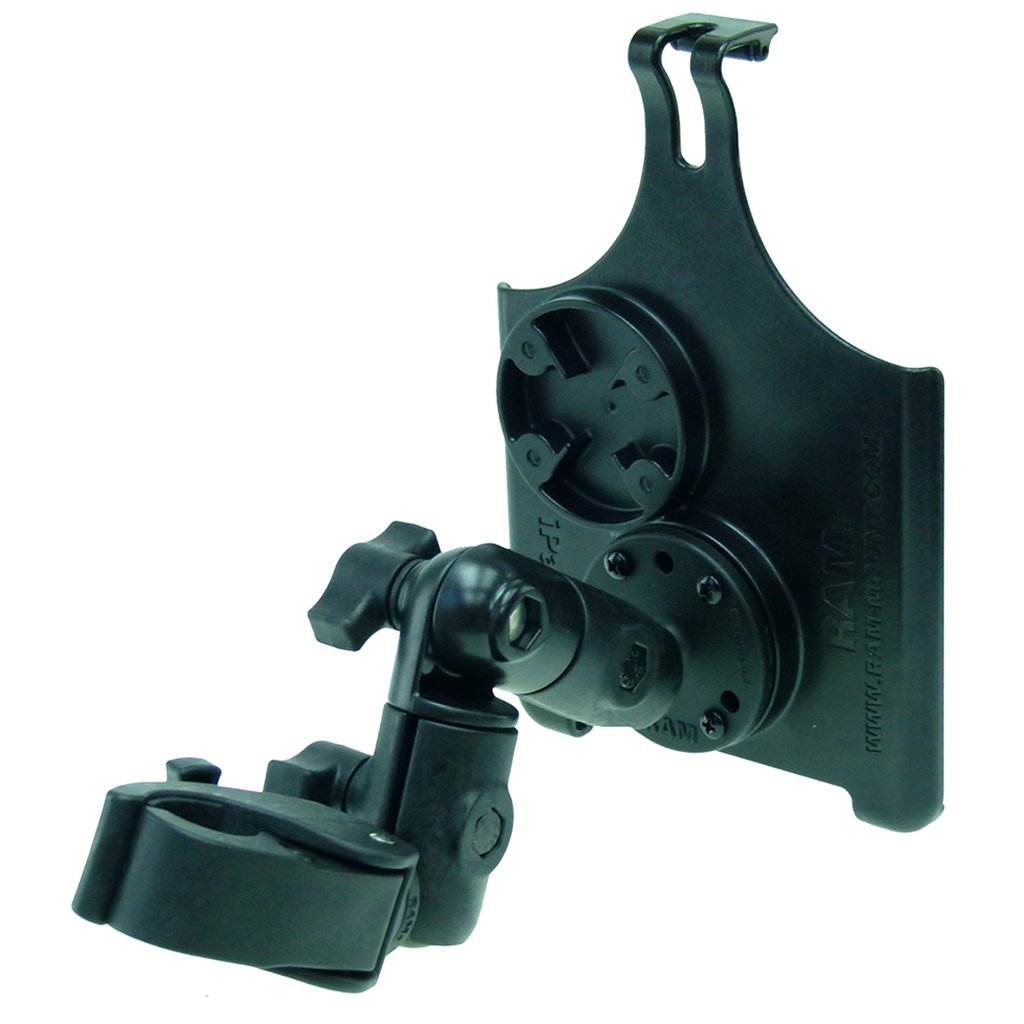 Wheelchair Rail &amp; Tube Mount with Double Swivel Arm &amp; Model Specific iPad Mini 2019 Cradle (sku 50609) - BuyBits Ltd UK