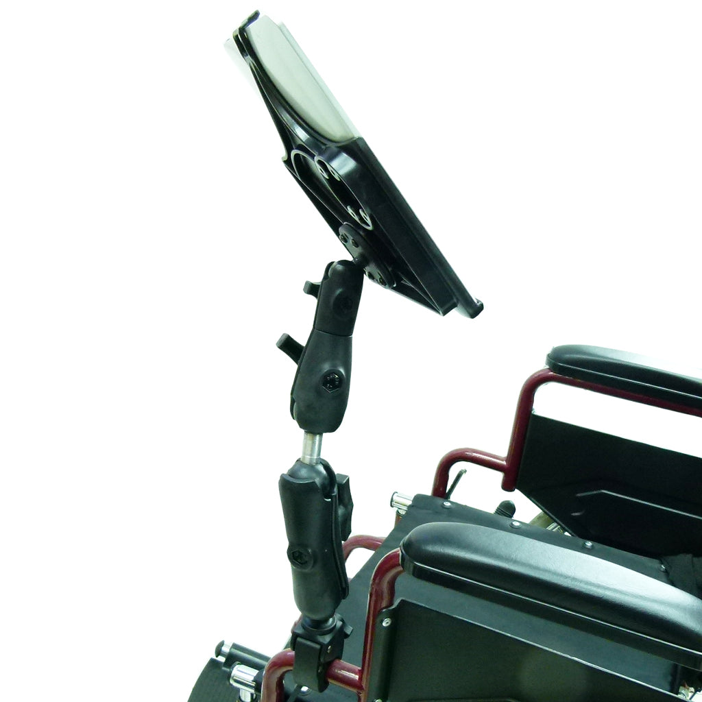 Wheelchair Rail &amp; Tube Mount with Extension &amp; Model Specific iPad 2 Cradle (sku 21784)